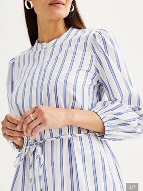 Nine West Blue and White Striped Dress - size M